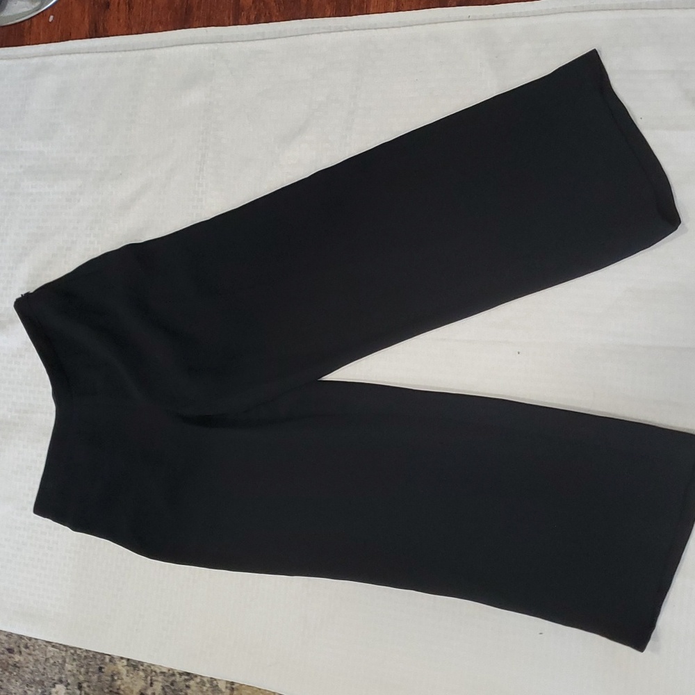 Georgio armani black silk wide leg pants size 4